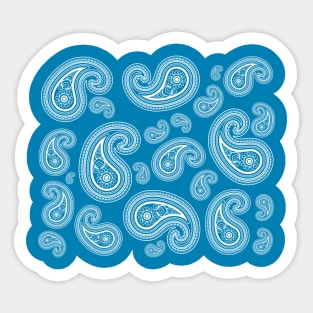 Paisleys on blue Sticker
